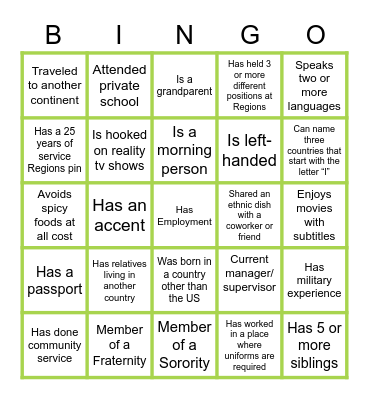 Bingo Quest Bingo Card