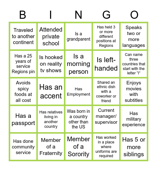 Bingo Quest Bingo Card