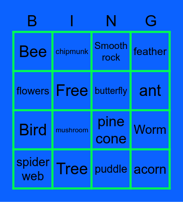 Nature bingo Card