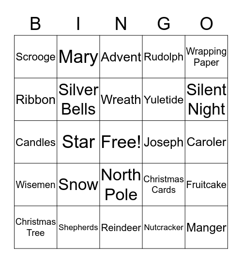 CHRISTMAS Bingo Card
