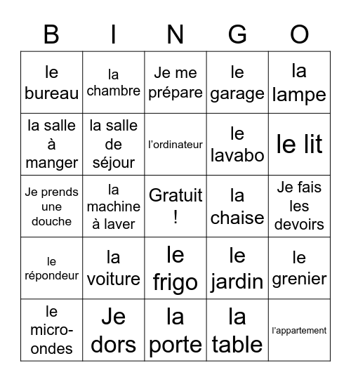 LOTTA : La maison Bingo Card