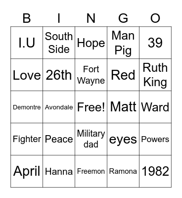 Tre Day Bingo Card