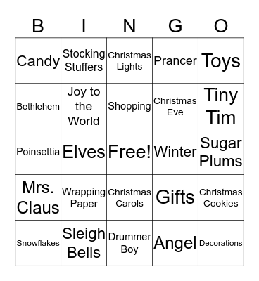 CHRISTMAS Bingo Card