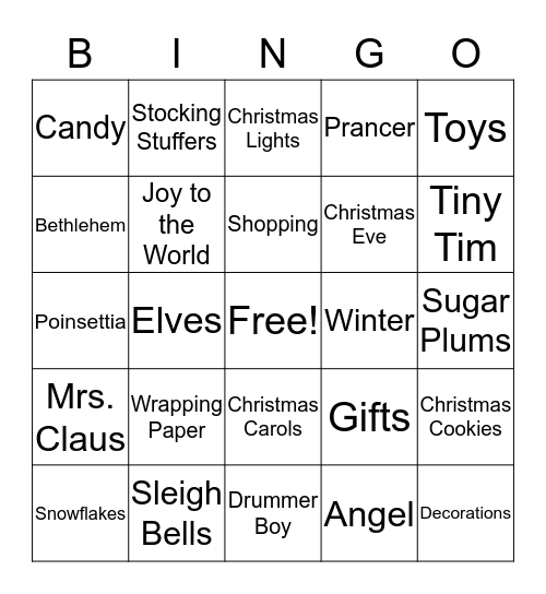 CHRISTMAS Bingo Card