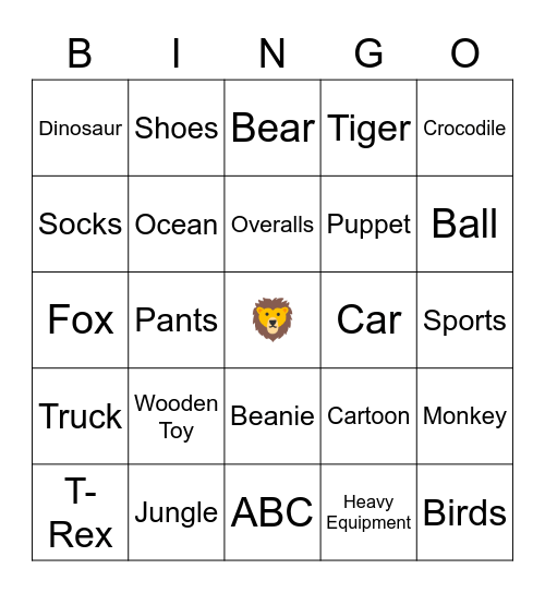 Wild One Bingo Card