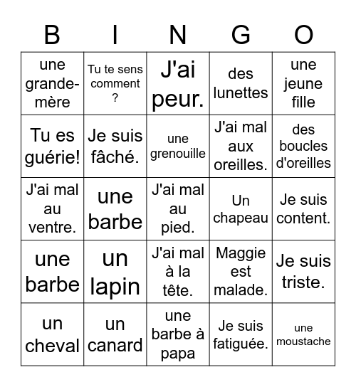 U4 Révision Bingo Card