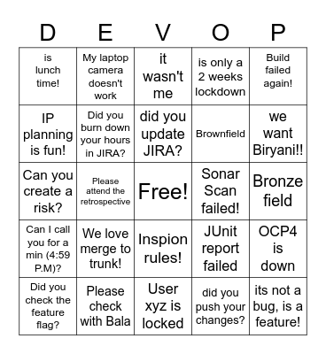 Inspion Bingo Card