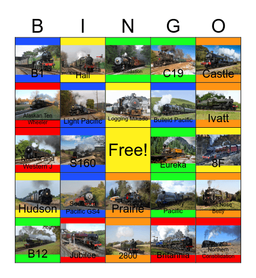 Colored Steamers around North America and Britain Bingo Card