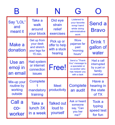 Bingo! Bingo Card