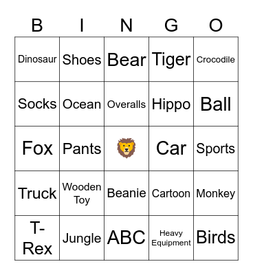 Wild One Bingo Card