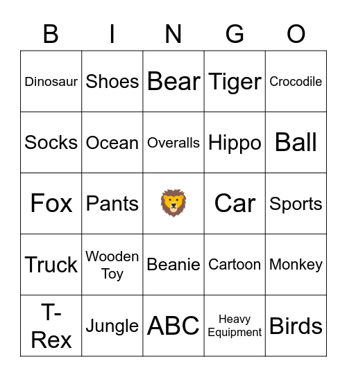 Wild One Bingo Card