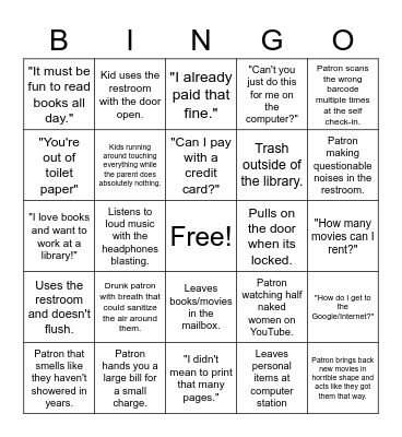 Public Library Bingo Card