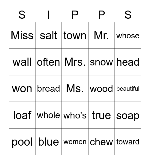 Mastery 9 Bingo Card