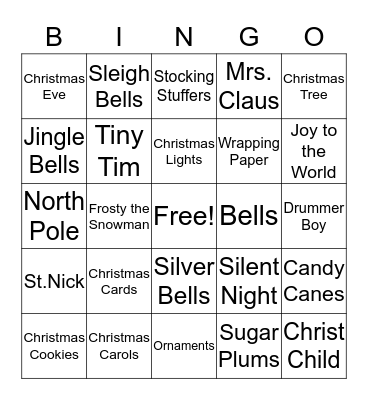 CHRISTMAS Bingo Card