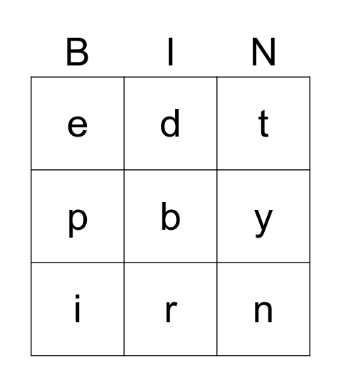 ⭐Letter sounds ⭐ Bingo Card