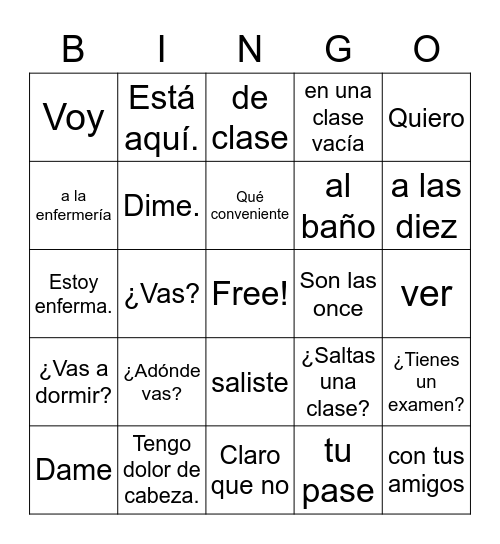 ¿Adónde Vas? Sr. Wooly Bingo Card