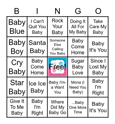 Songs With Baby In The Title Bingo Card