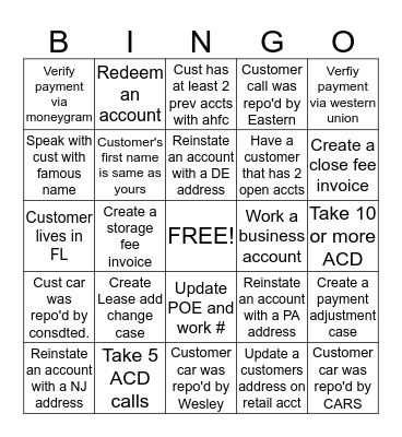 Mid/Late Bingo Card