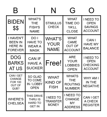 DAMASCUS BRANCH BINGO Card