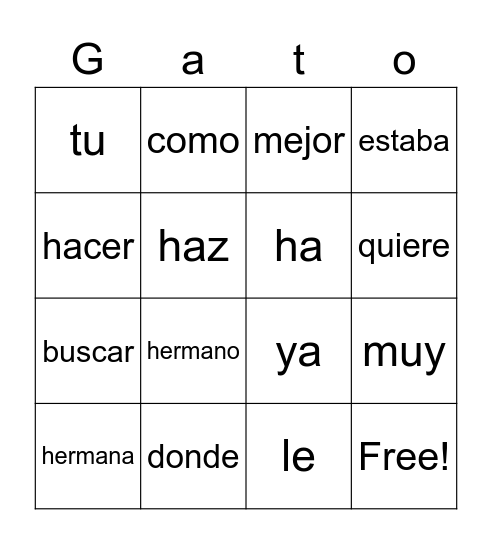 Modulo 5 y 6 Bingo Card