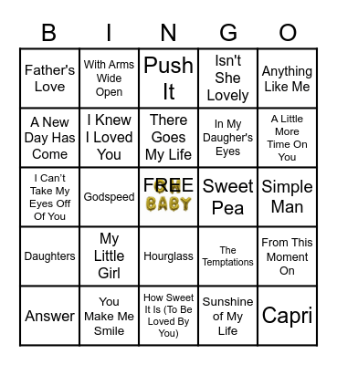 Boy Oh Girl! Bingo Card