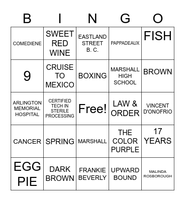 BIRTHDAY BINGO Card