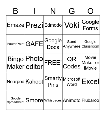 Tech Tools for the Classroom Bingo Card