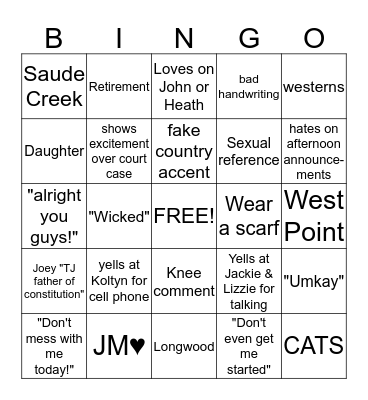 AP Gov A-day  Bingo Card