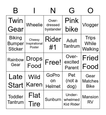 Race Day BINGO Card