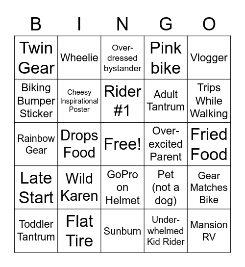 Race Day BINGO Card