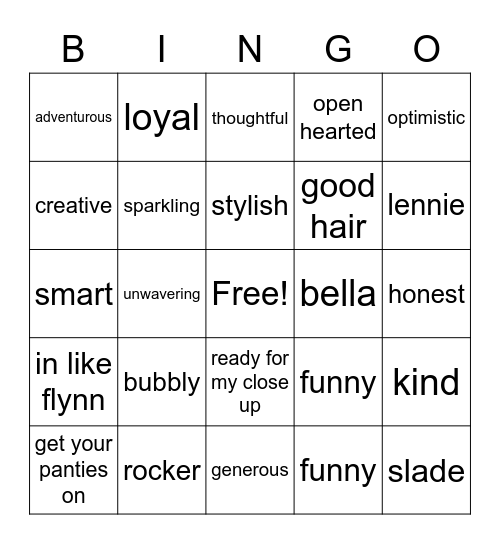 Cher's Birthday Bingo Card