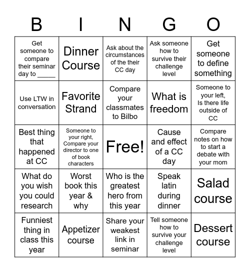 CC Protocol Bingo Card