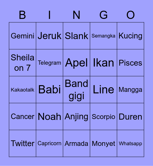 Rowoon's wife Bingo Card