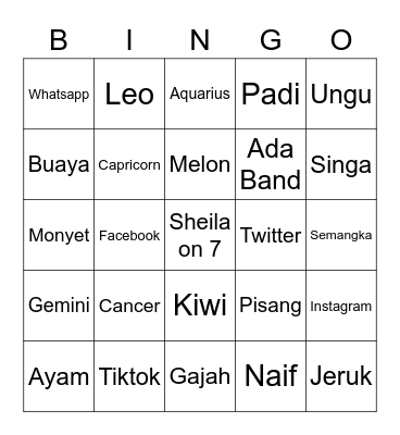 Bingo Aimar Bingo Card
