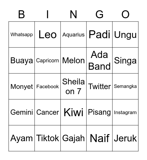 Bingo Aimar Bingo Card