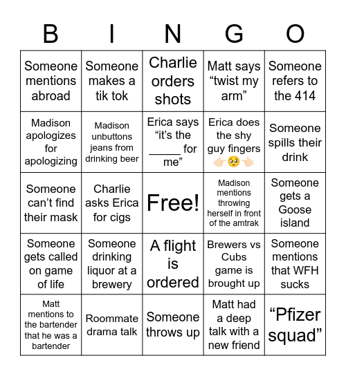 Hot Mess Express Bingo Card