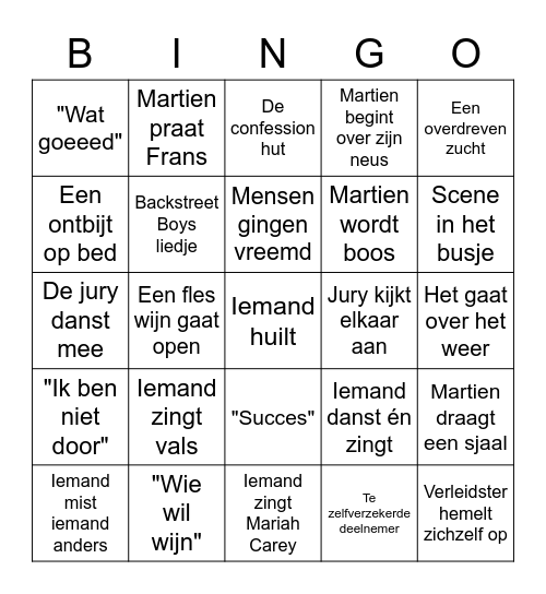 Boozy Bios Bingo - Deel 2 (Nederlands) Bingo Card
