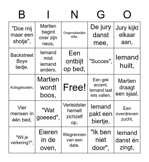 BBB - Deel 2 (Nederlands) Bingo Card