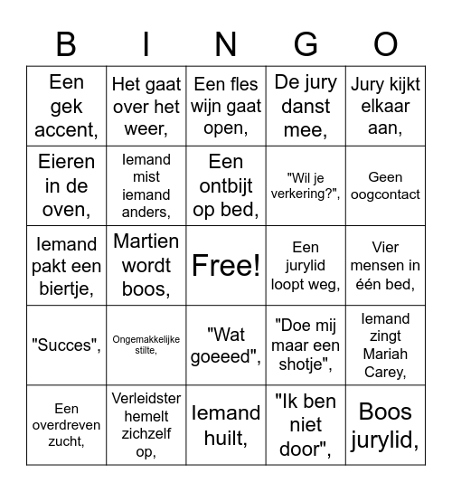 BBB - Deel 2 (Nederlands) Bingo Card