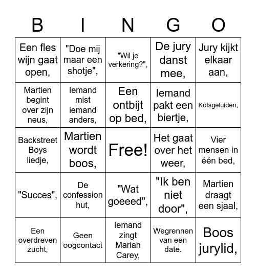 BBB - Deel 2 Nederlands Bingo Card