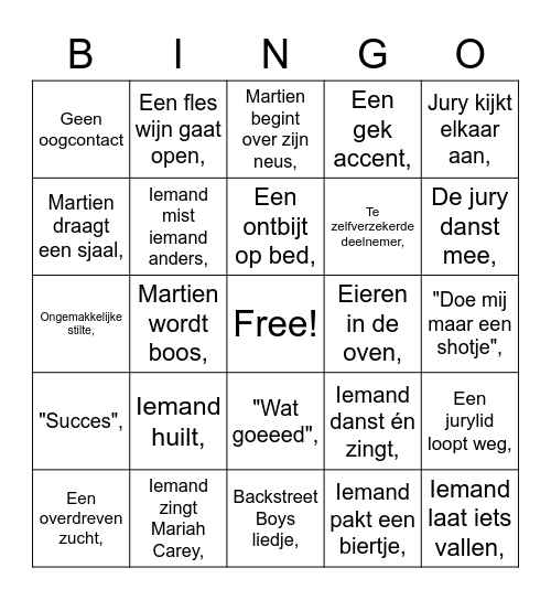 BBB - Deel 2 Nederlands Bingo Card