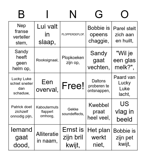 BBB - Deel 3 Kindjes Bingo Card