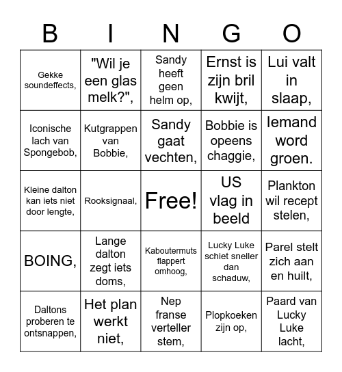 BBB - Deel 3 Kindjes Bingo Card