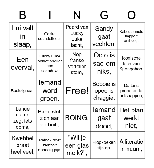 BBB - Deel 3 Kindjes Bingo Card