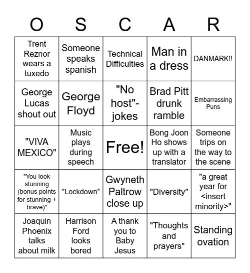Oscar's bingo boogaloo Bingo Card