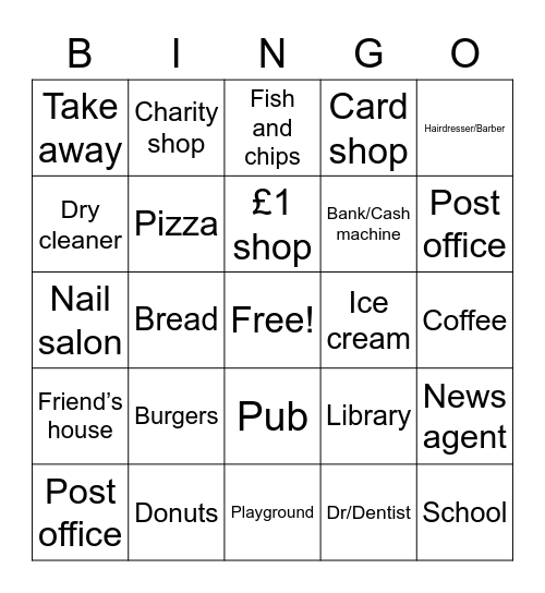 RunSome.org Errands Bingo Card