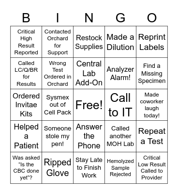 LAB WEEK BINGO 2021 Bingo Card
