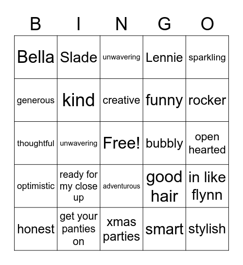Cher's Birthday Bingo Card