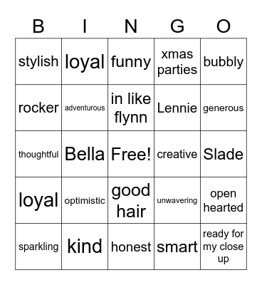 Cher's Birthday Bingo Card