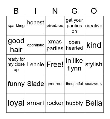 Cher's Birthday Bingo Card